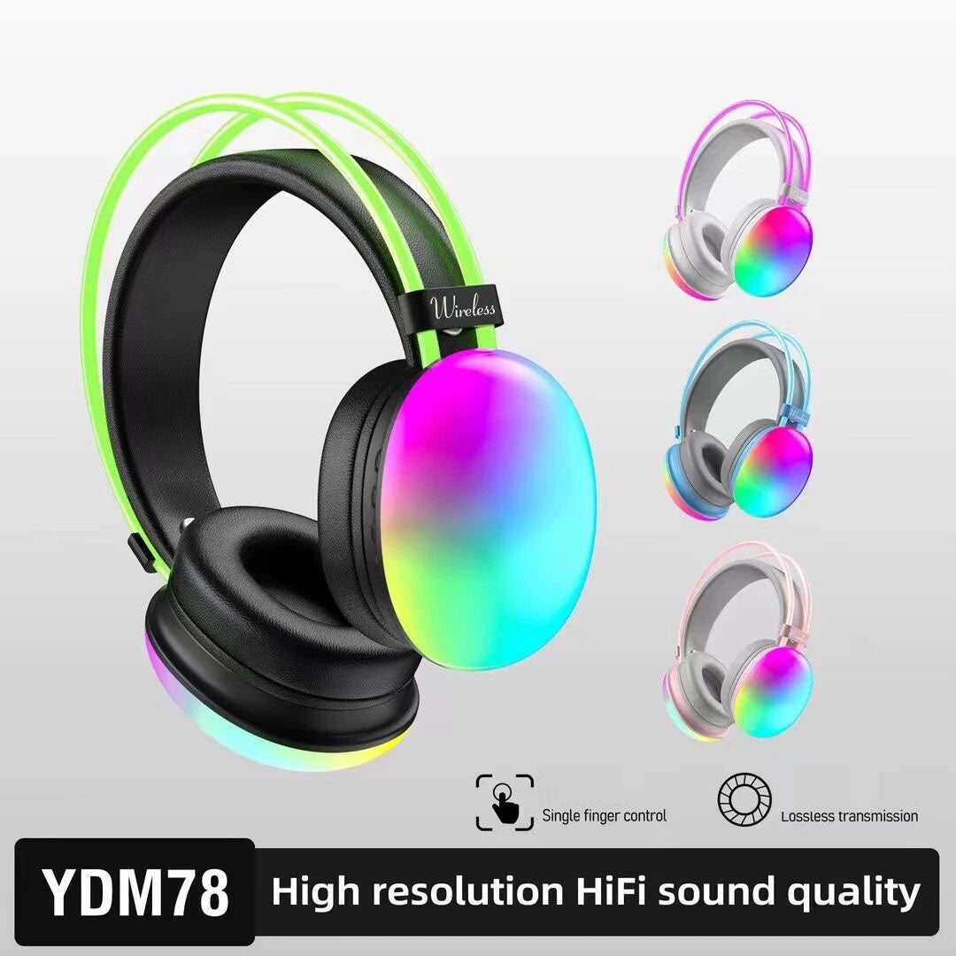 Head mounted Bluetooth earphones YDM78 luminous computer gaming wireless headset